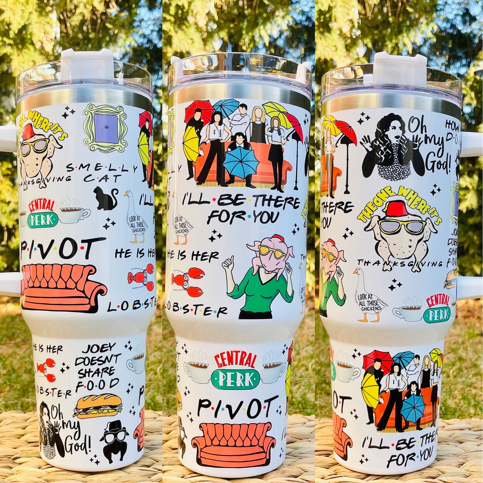 Friends TV Series Custom Stanley Quencher 40oz Stainless Steel Tumbler With Handle
