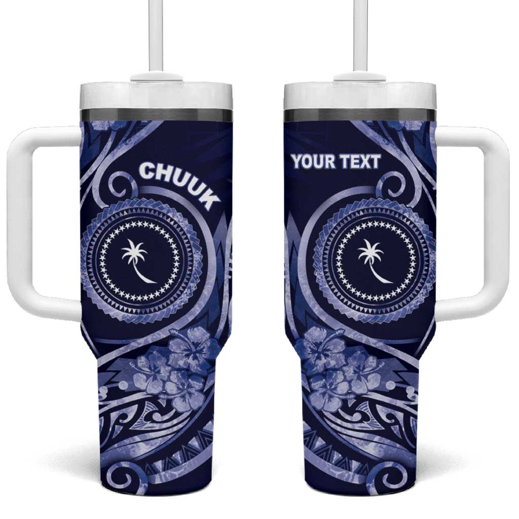 FSM Chuuk Ocean Floral Custom Stanley Quencher 40oz Stainless Steel Tumbler With Handle