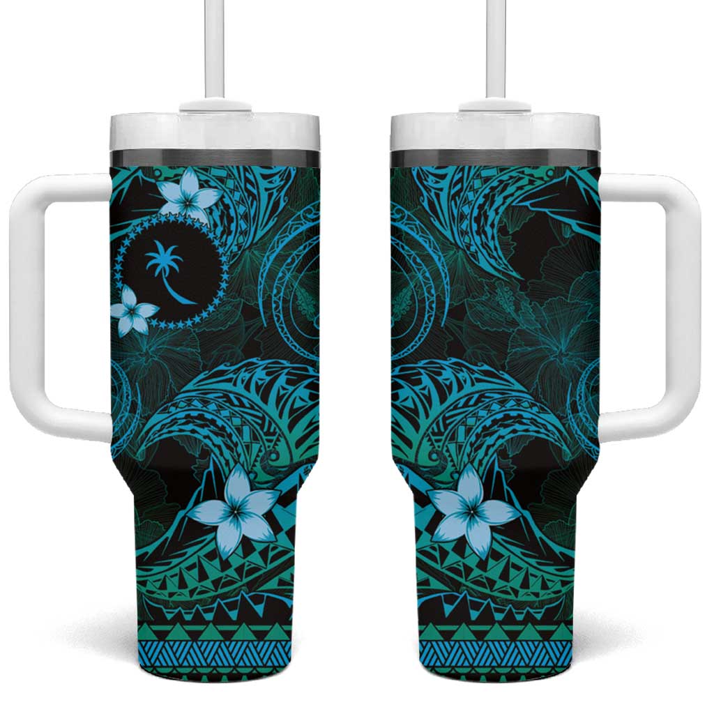 FSM Chuuk State Tribal Ocean Custom Stanley Quencher 40oz Stainless Steel Tumbler With Handle