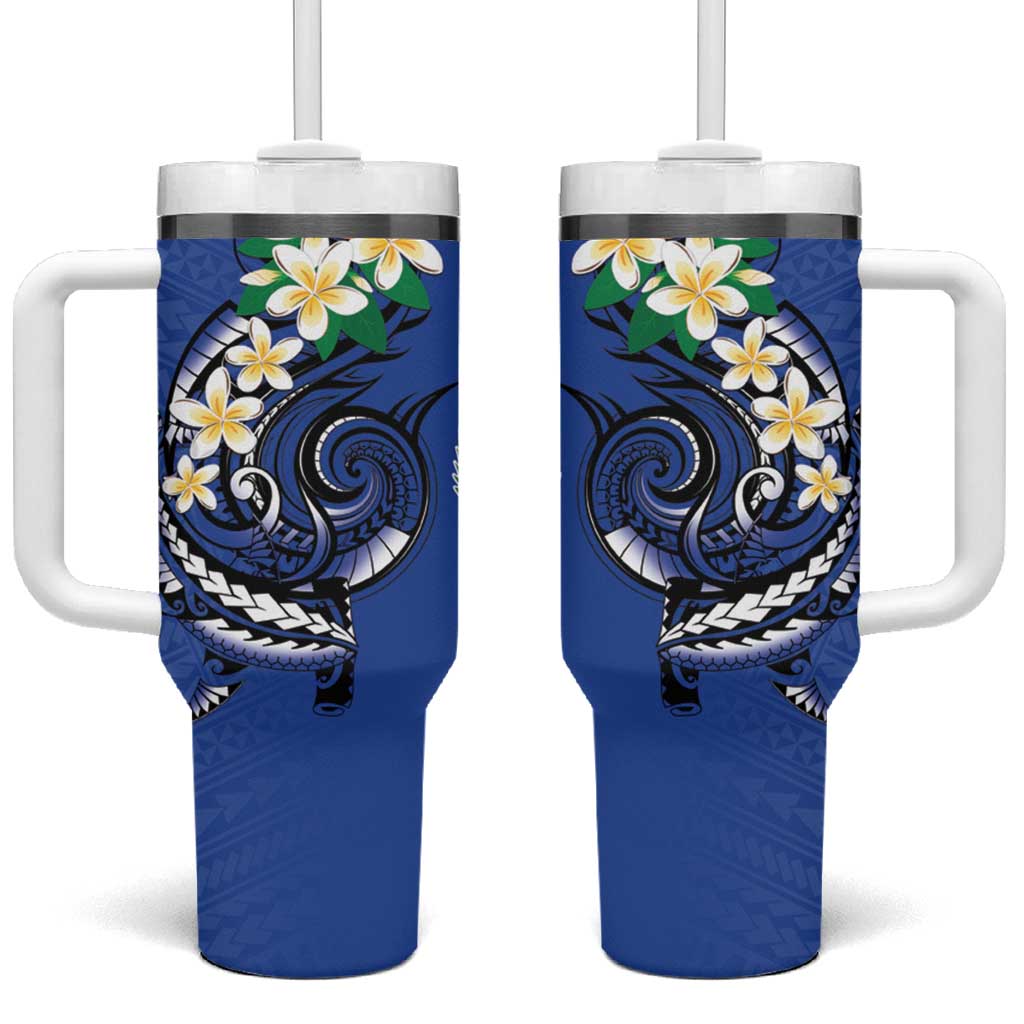 FSM Pohnpei Polynesian Shark Tattoo Custom Stanley Quencher 40oz Stainless Steel Tumbler With Handle
