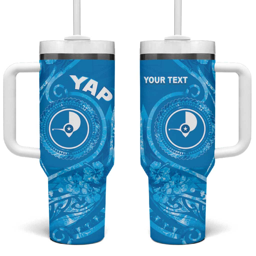 FSM Yap Ocean Floral Custom Stanley Quencher 40oz Stainless Steel Tumbler With Handle