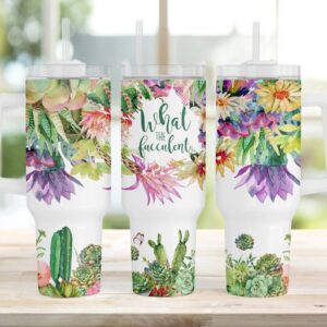 Funny Succulent Quote Custom Stanley Quencher 40oz Stainless Steel Tumbler With Handle