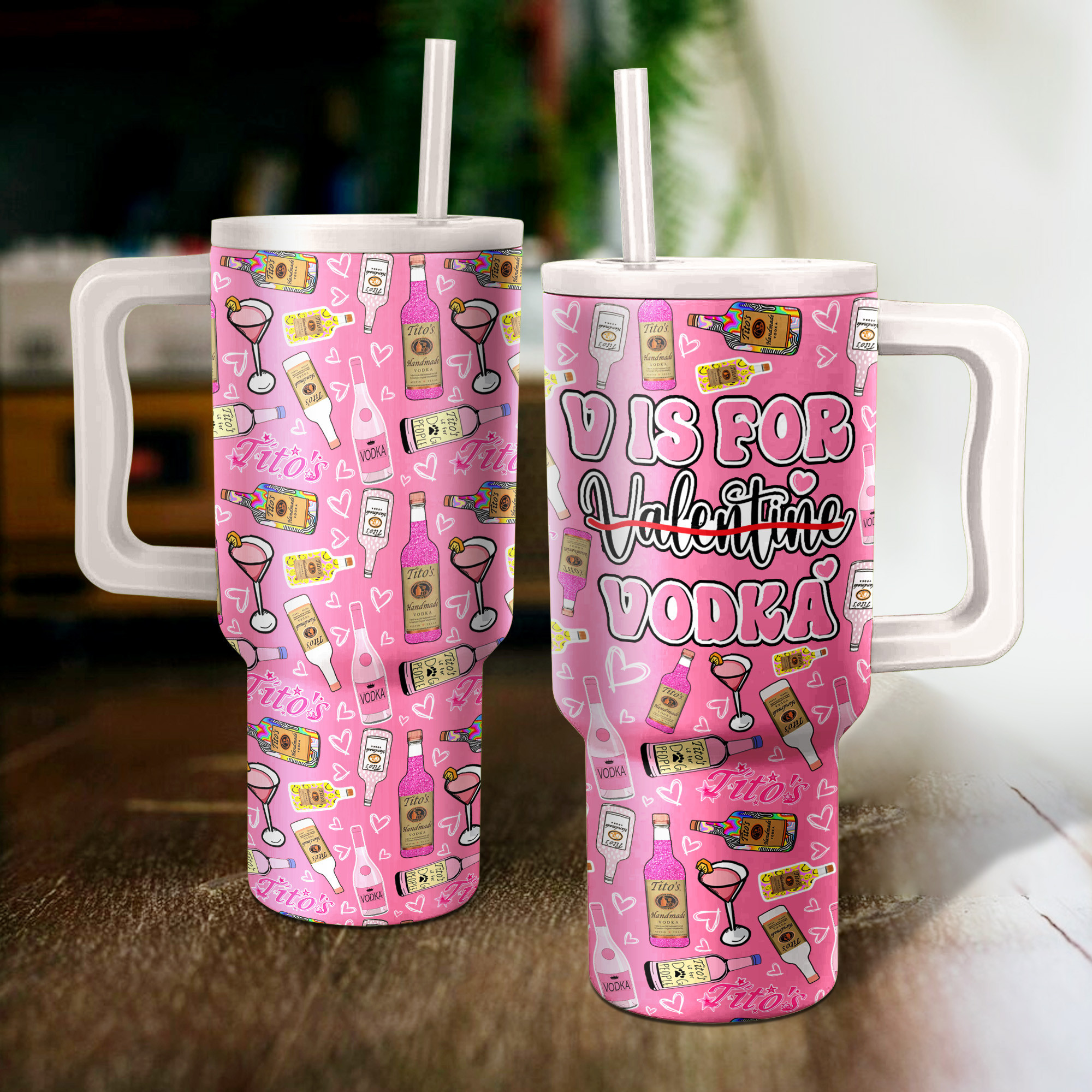 Funny Valentine Quote Custom Stanley Quencher 40oz Stainless Steel Tumbler With Handle