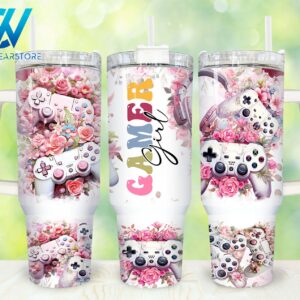 Gamer Girl Custom Stanley Quencher 40oz Stainless Steel Tumbler With Handle