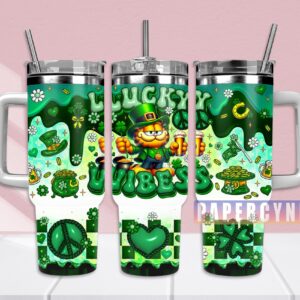 Garfield Custom Stanley Quencher 40oz Stainless Steel Tumbler With Handle