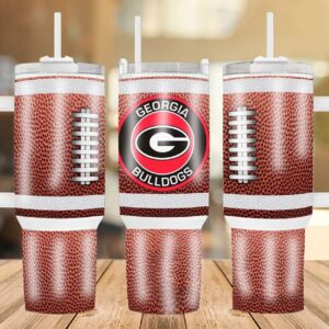 Georgia Bulldogs Football Team NCAA Custom Stanley Quencher 40oz Stainless Steel Tumbler With Handle