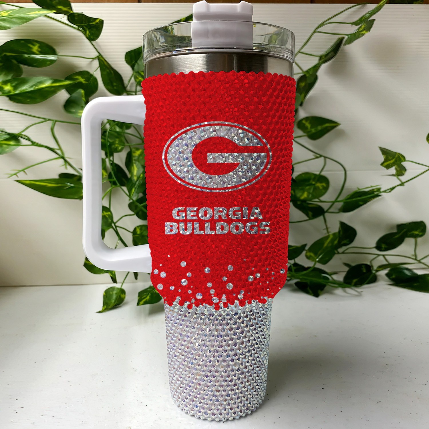 Georgia Bulldogs NCAA Custom Stanley Quencher 40oz Stainless Steel Tumbler With Handle