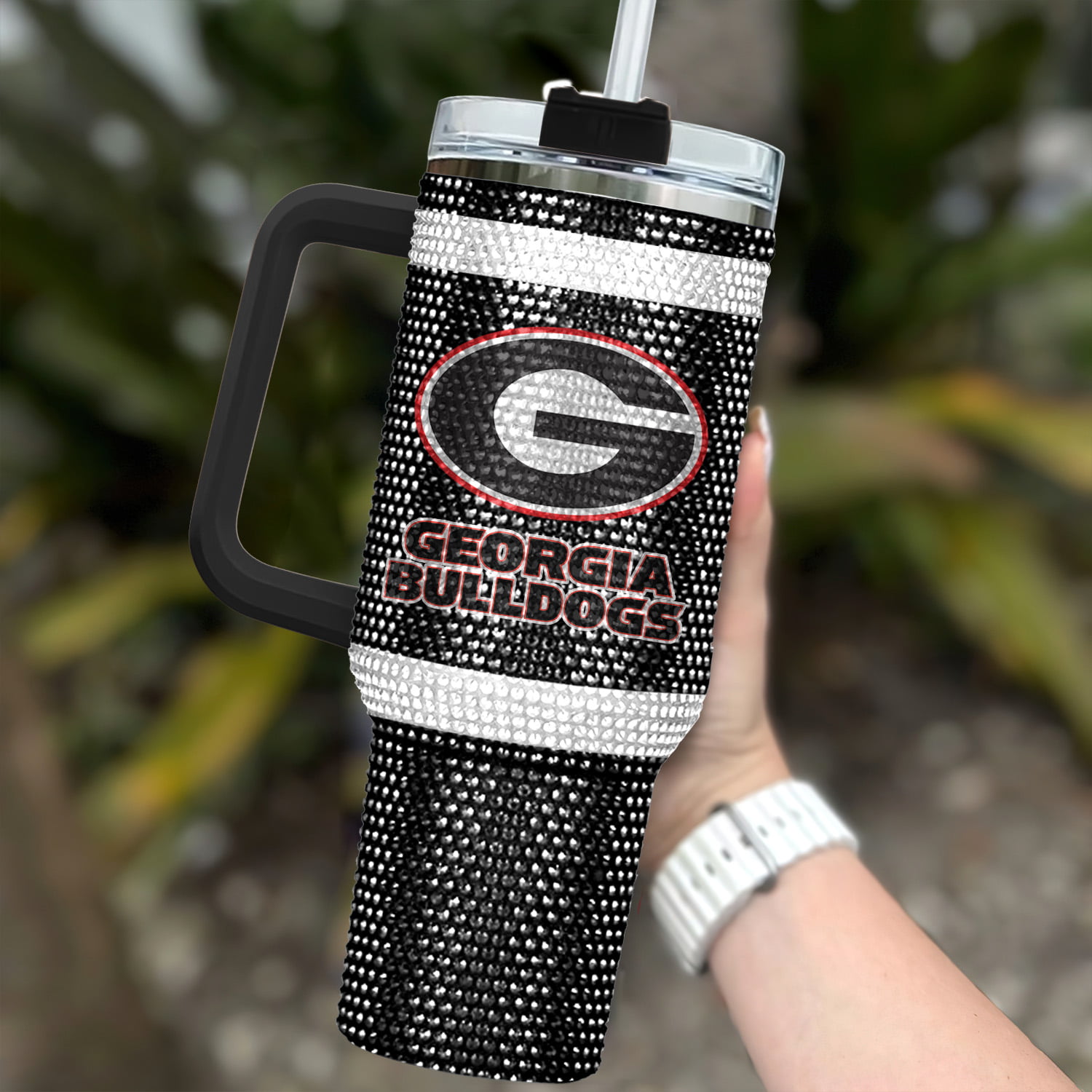 Georgia Bulldogs NCAA Custom Stanley Quencher 40oz Stainless Steel Tumbler With Handle