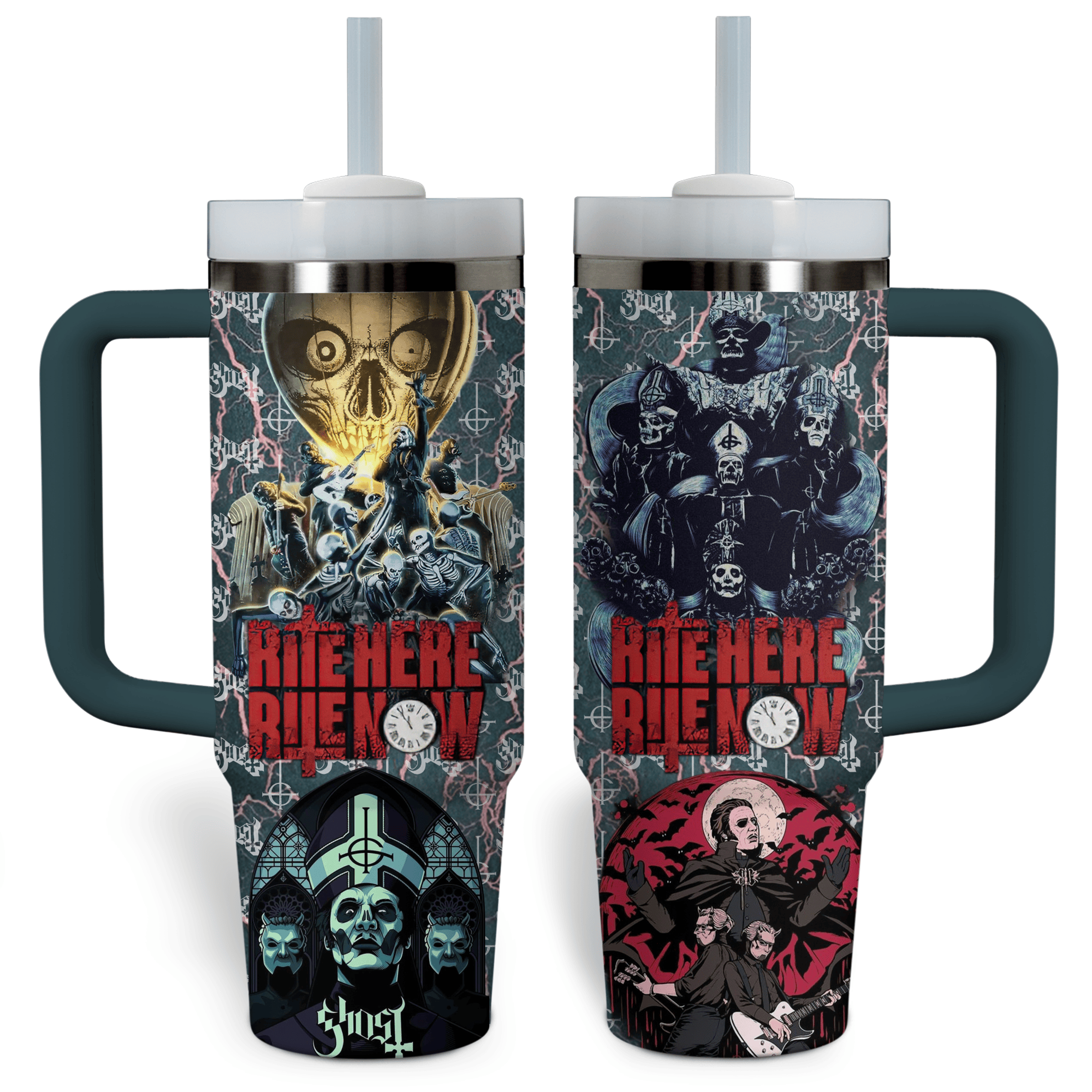 Ghost Music Custom Stanley Quencher 40oz Stainless Steel Tumbler With Handle