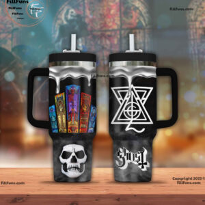 Ghost Music Custom Stanley Quencher 40oz Stainless Steel Tumbler With Handle