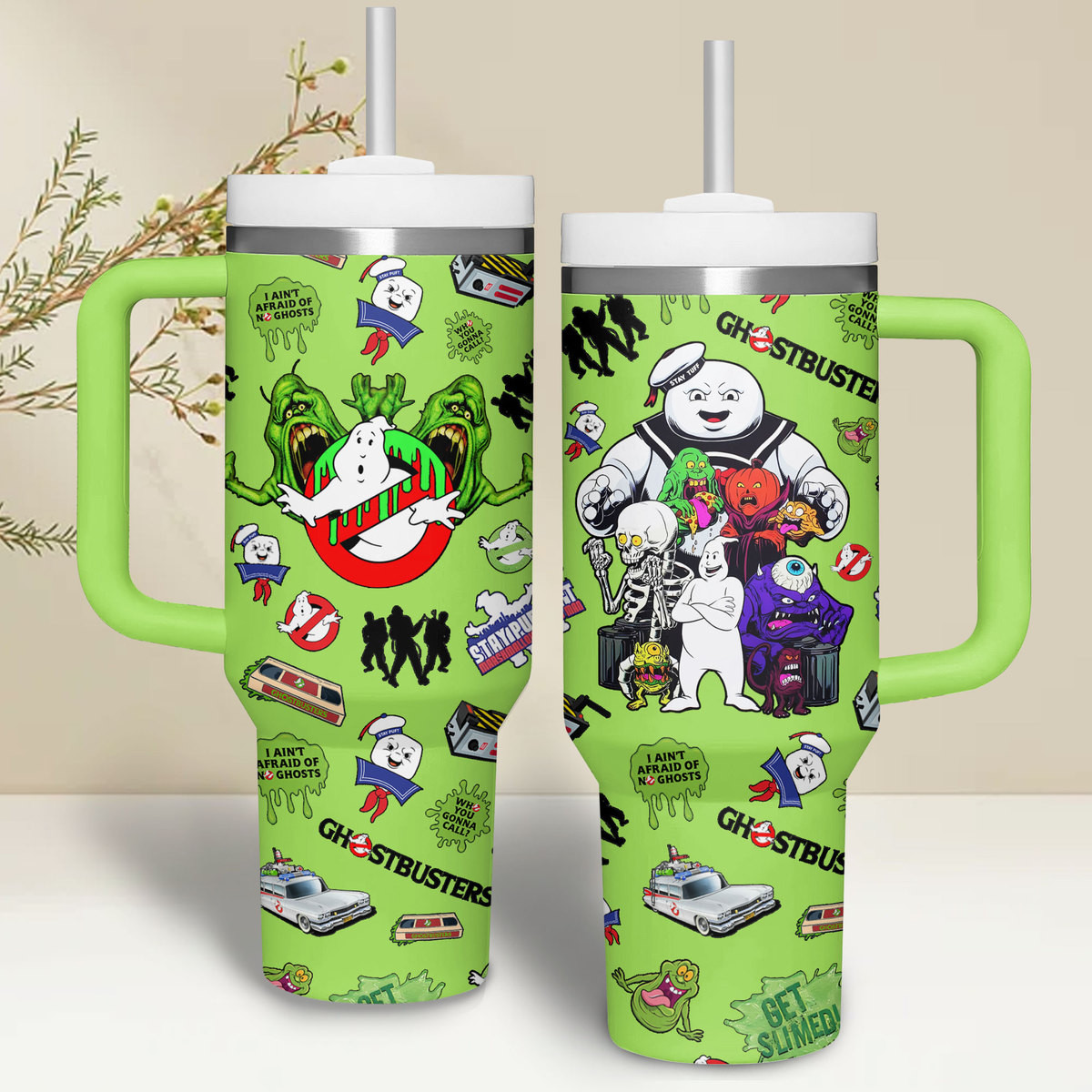 Ghostbusters Movies Custom Stanley Quencher 40oz Stainless Steel Tumbler With Handle