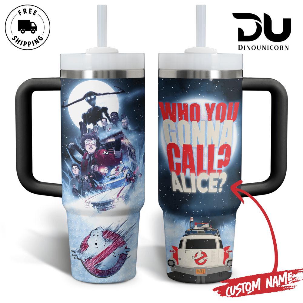 Ghostbusters Movies Custom Stanley Quencher 40oz Stainless Steel Tumbler With Handle