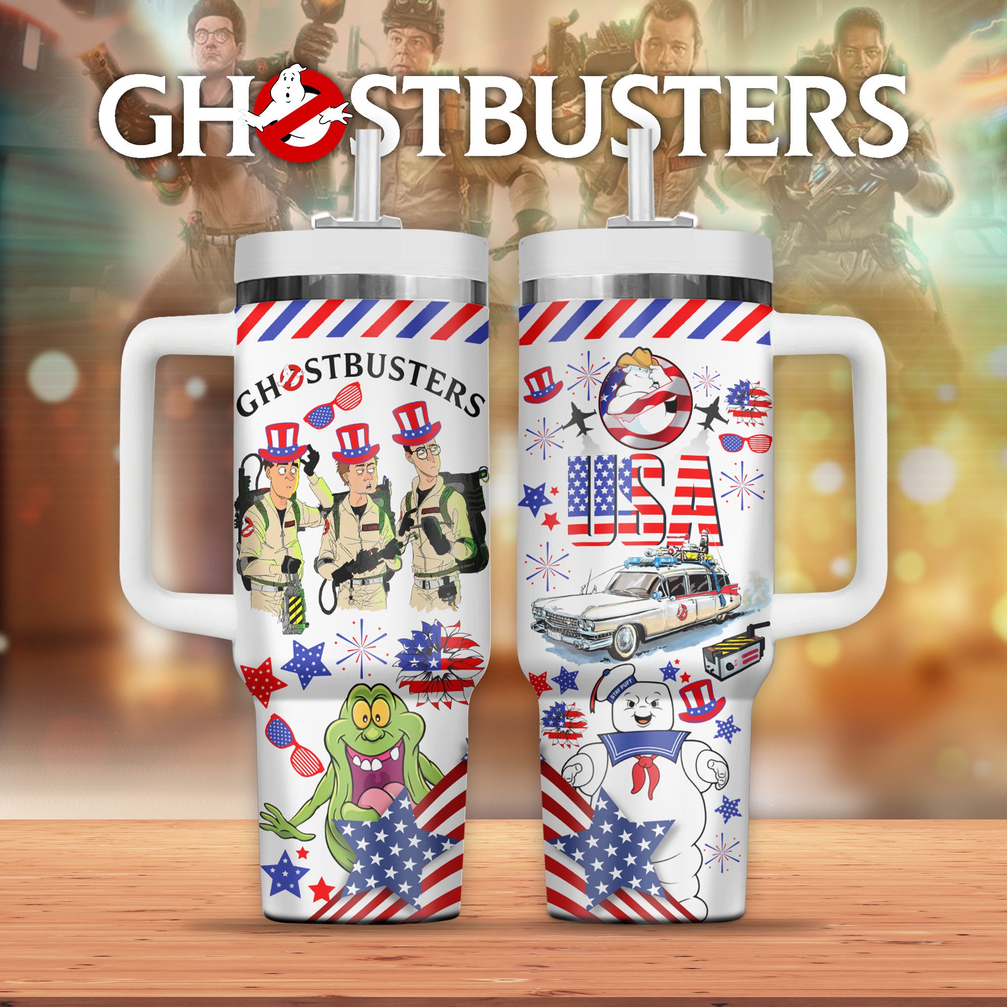 Ghostbusters Movies Custom Stanley Quencher 40oz Stainless Steel Tumbler With Handle