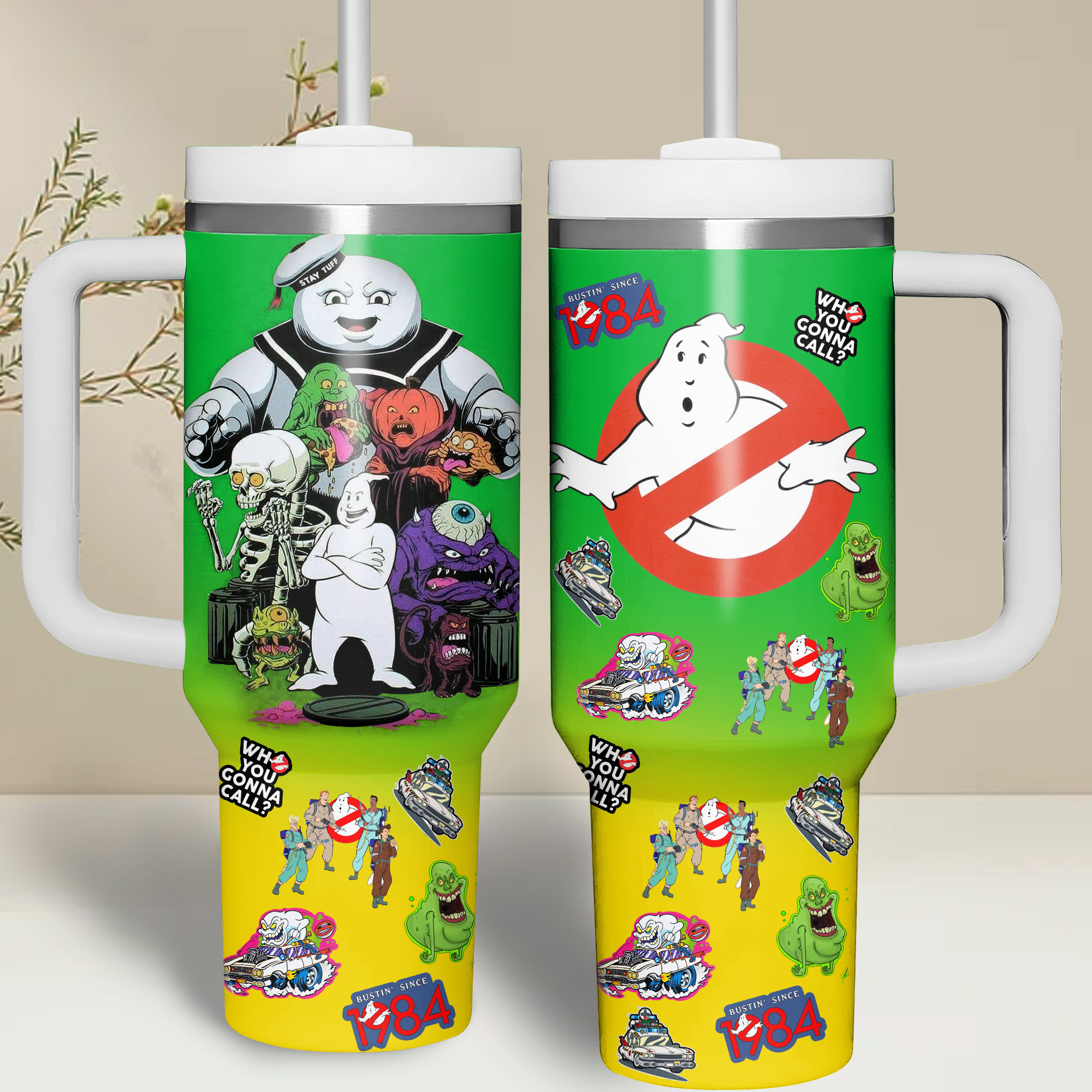 Ghostbusters Movies Custom Stanley Quencher 40oz Stainless Steel Tumbler With Handle