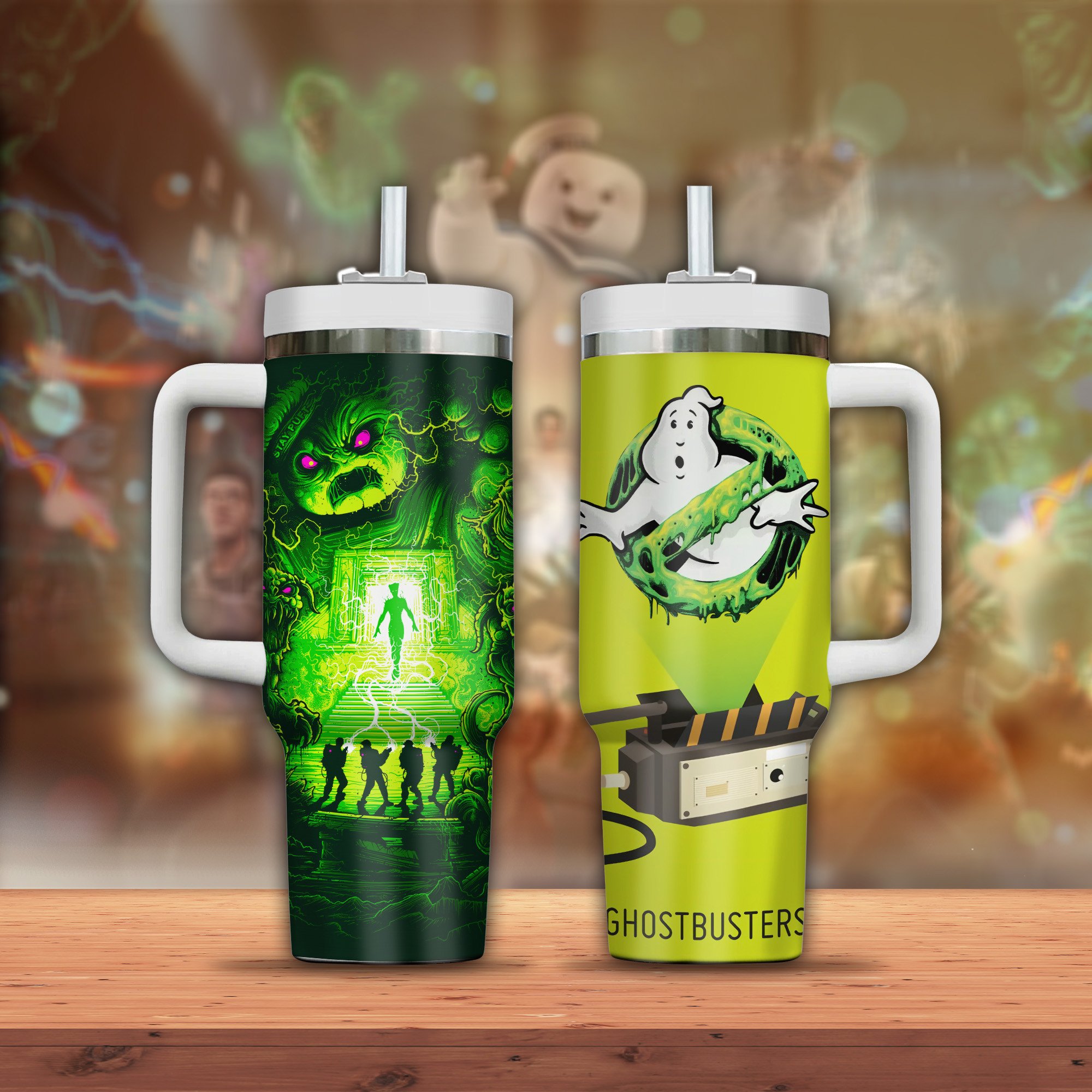 Ghostbusters Movies Custom Stanley Quencher 40oz Stainless Steel Tumbler With Handle