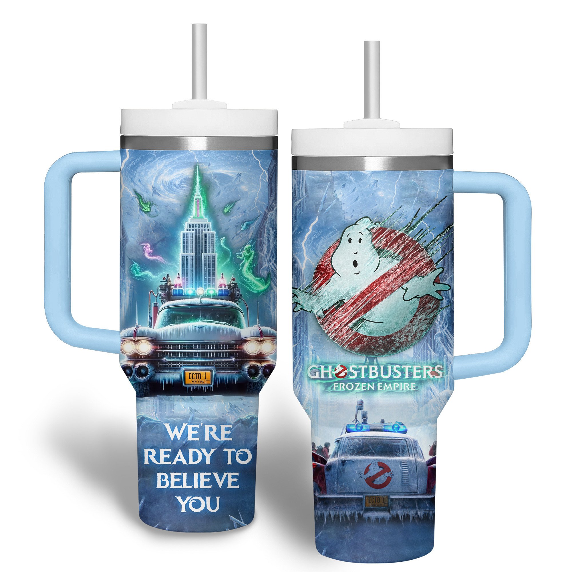 Ghostbusters Music Custom Stanley Quencher 40oz Stainless Steel Tumbler With Handle