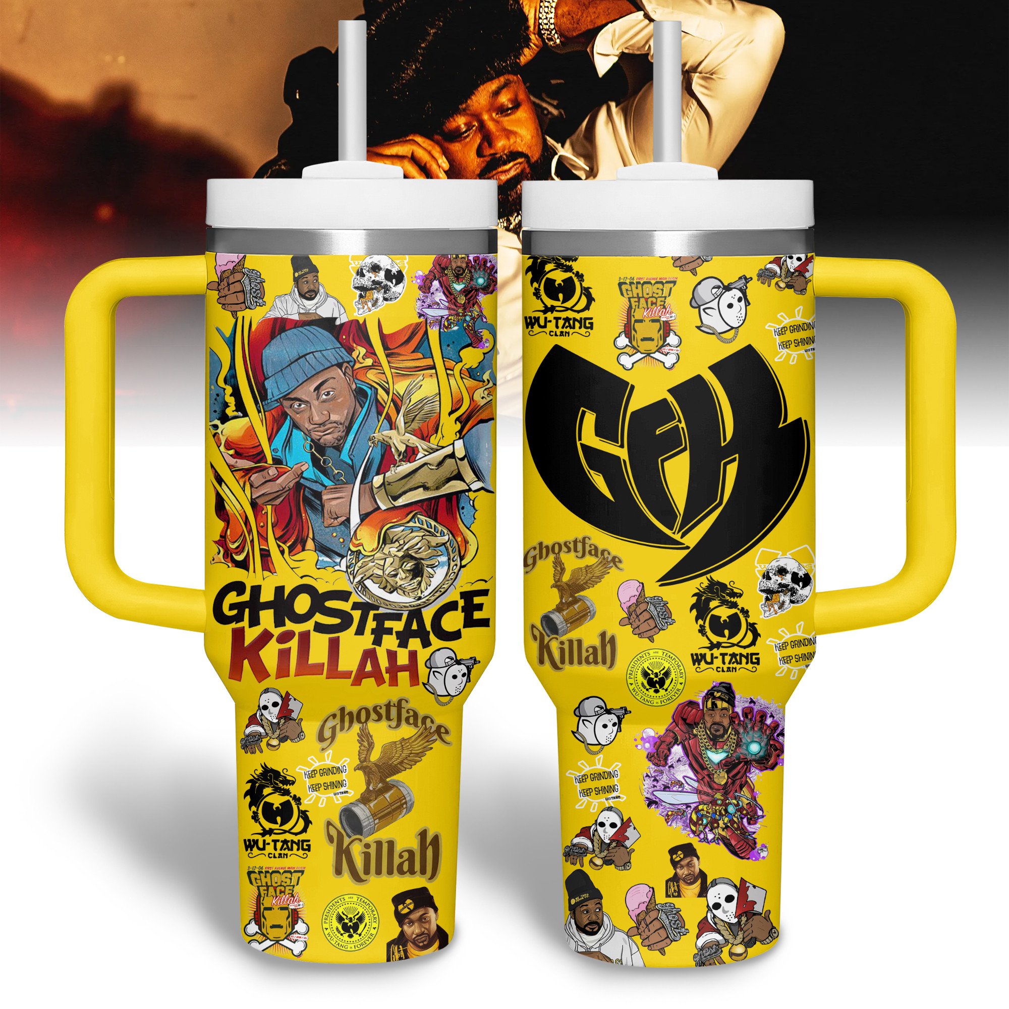 Ghostface Killah Music Custom Stanley Quencher 40oz Stainless Steel Tumbler With Handle