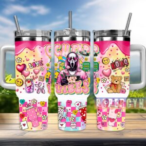 Ghostface Scream Custom Stanley Quencher 40oz Stainless Steel Tumbler With Handle