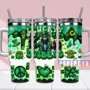 Ghostface Scream Custom Stanley Quencher 40oz Stainless Steel Tumbler With Handle