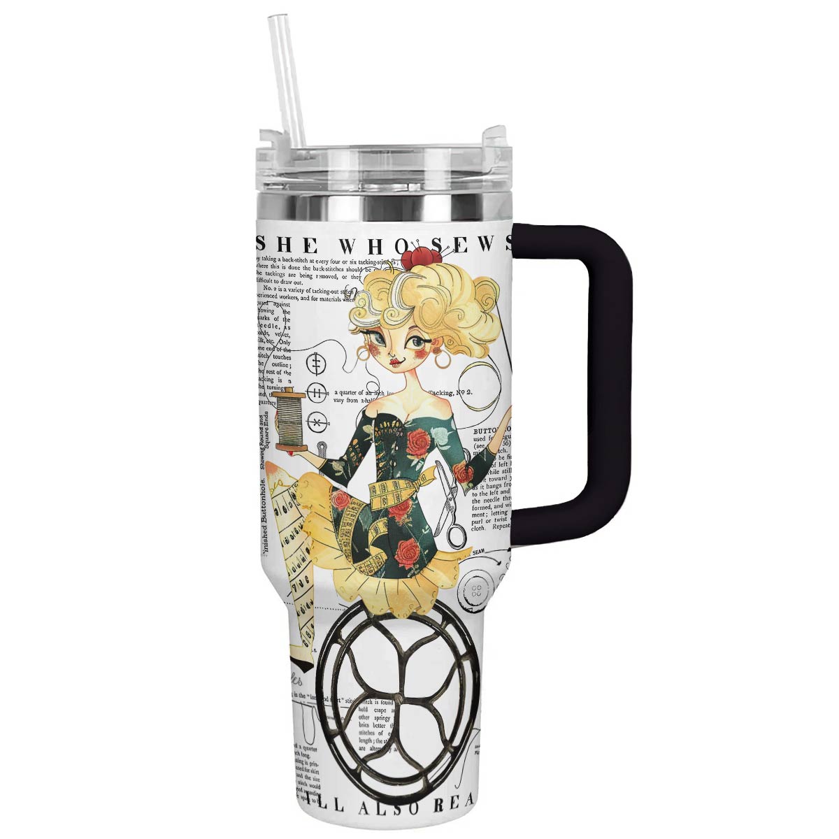 Girl Custom Stanley Quencher 40oz Stainless Steel Tumbler With Handle
