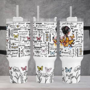 Girl Dream Big Custom Stanley Quencher 40oz Stainless Steel Tumbler With Handle