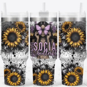 Girl Sunflower Custom Stanley Quencher 40oz Stainless Steel Tumbler With Handle