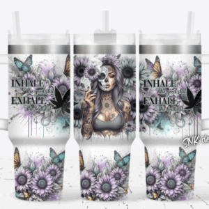 Girl Tattoo Flower Custom Stanley Quencher 40oz Stainless Steel Tumbler With Handle