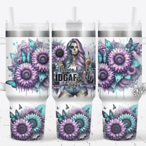 Girl Tattoo Flower Custom Stanley Quencher 40oz Stainless Steel Tumbler With Handle