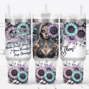 Girl Tattoo Flower Custom Stanley Quencher 40oz Stainless Steel Tumbler With Handle