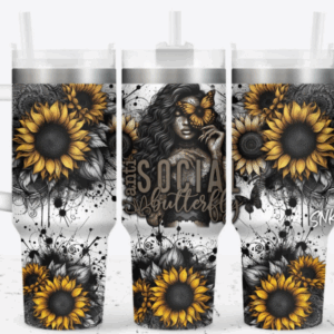Girl Tattoo Sunflower Custom Stanley Quencher 40oz Stainless Steel Tumbler With Handle