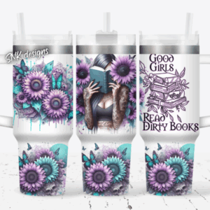 Girl Tattoo With Book And Flower Custom Stanley Quencher 40oz Stainless Steel Tumbler With Handle