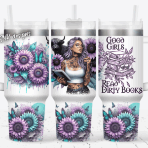Girl Tattoo With Cow And Flower Custom Stanley Quencher 40oz Stainless Steel Tumbler With Handle
