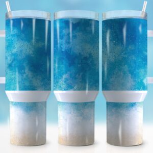 Glitter Beach Custom Stanley Quencher 40oz Stainless Steel Tumbler With Handle