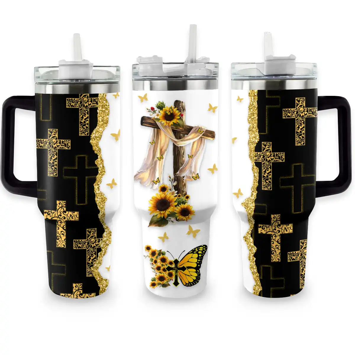 God Faith Is Shine Custom Stanley Quencher 40oz Stainless Steel Tumbler With Handle