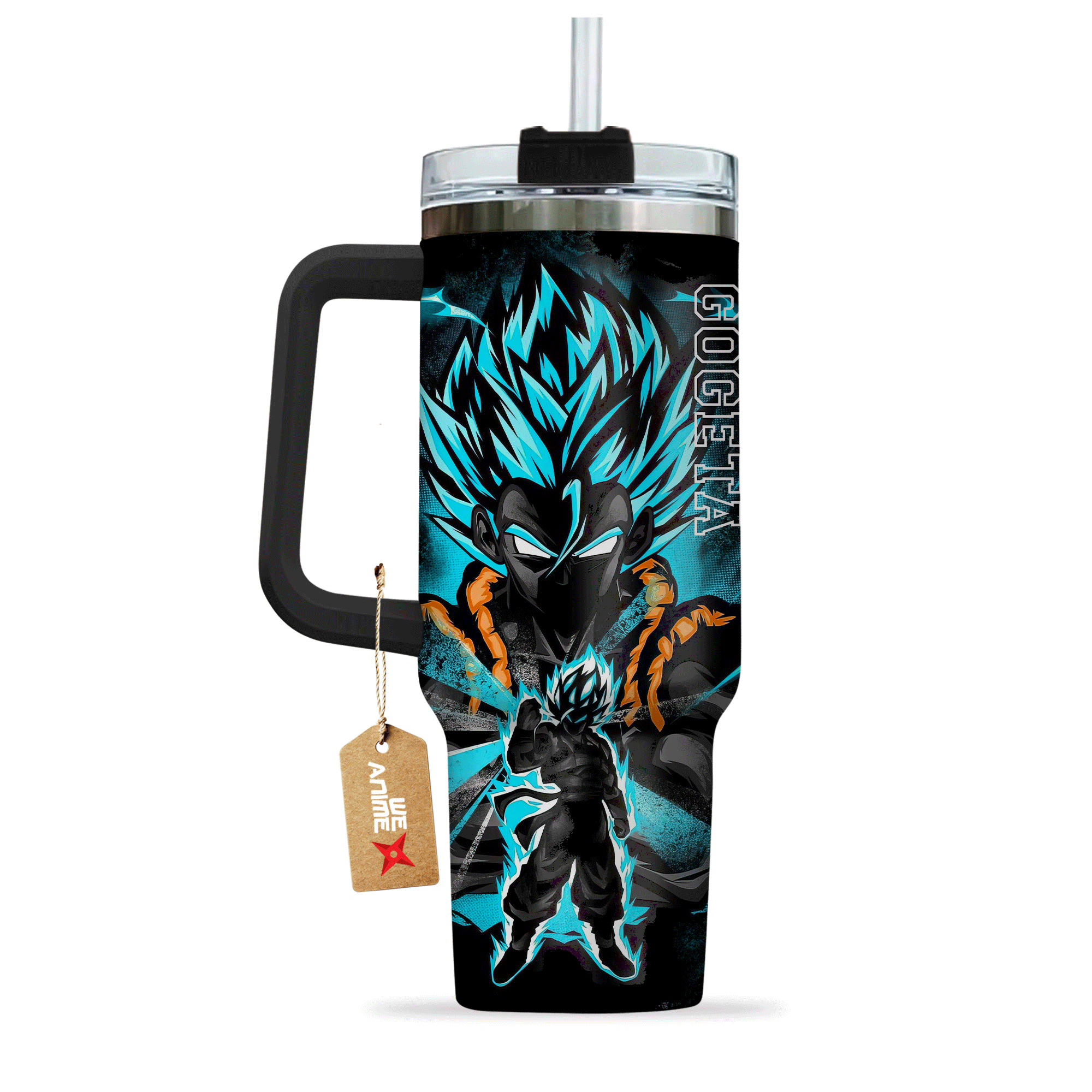 Gogeta Dragon Ball Anime Custom Stanley Quencher 40oz Stainless Steel Tumbler With Handle