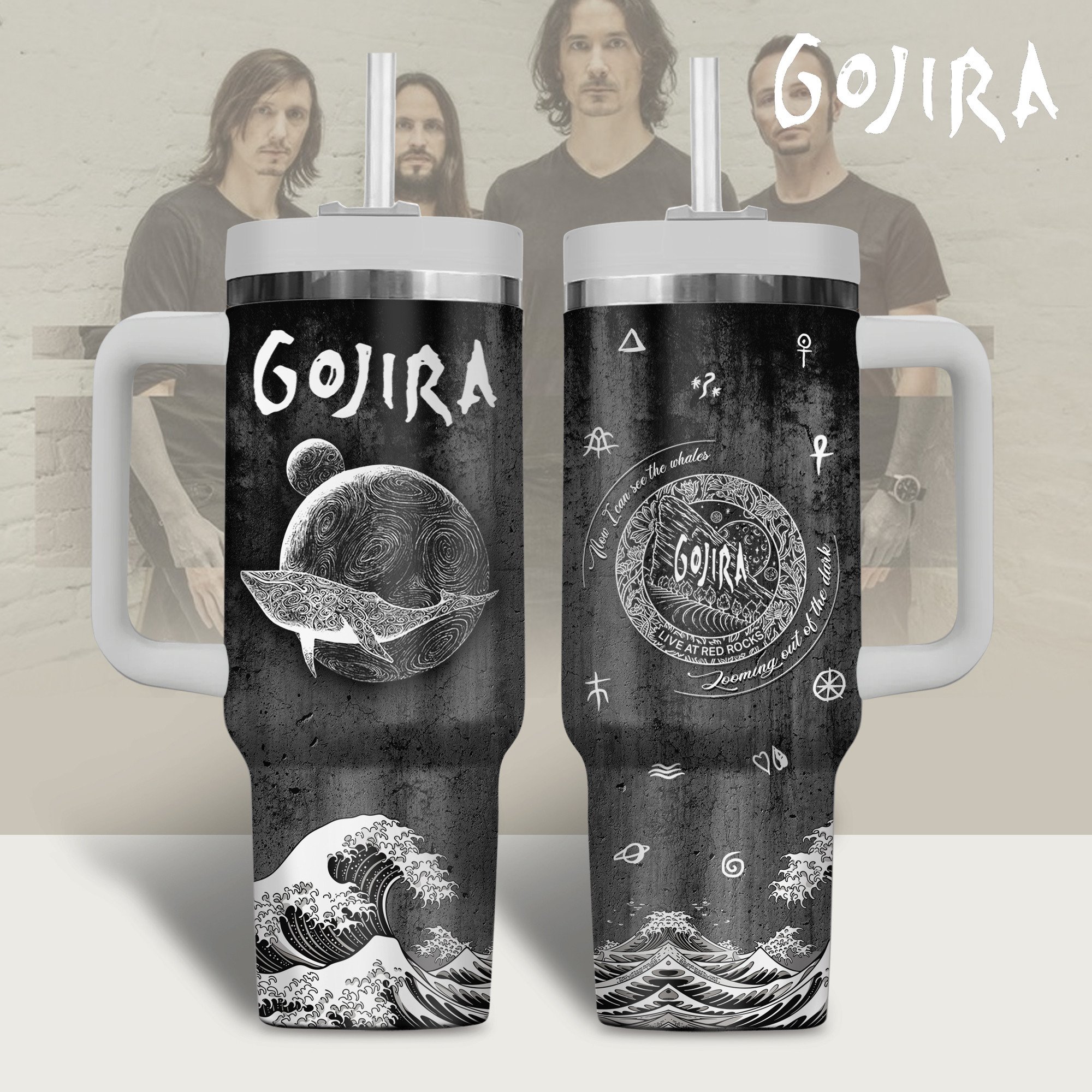 Gojira Music Custom Stanley Quencher 40oz Stainless Steel Tumbler With Handle