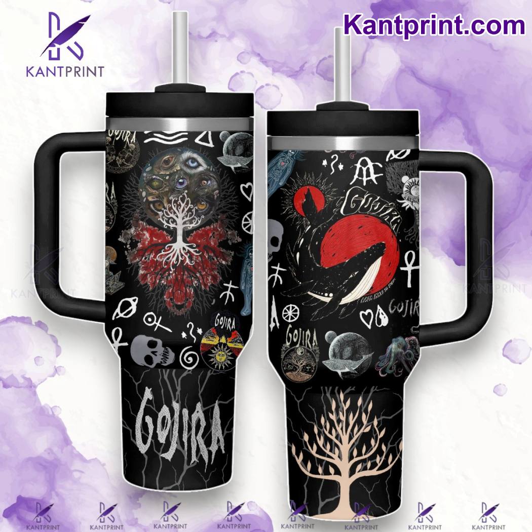 Gojira Music Custom Stanley Quencher 40oz Stainless Steel Tumbler With Handle