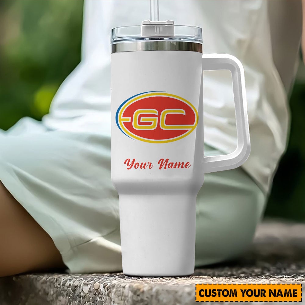 Gold Coast Suns AFL Custom Stanley Quencher 40oz Stainless Steel Tumbler With Handle