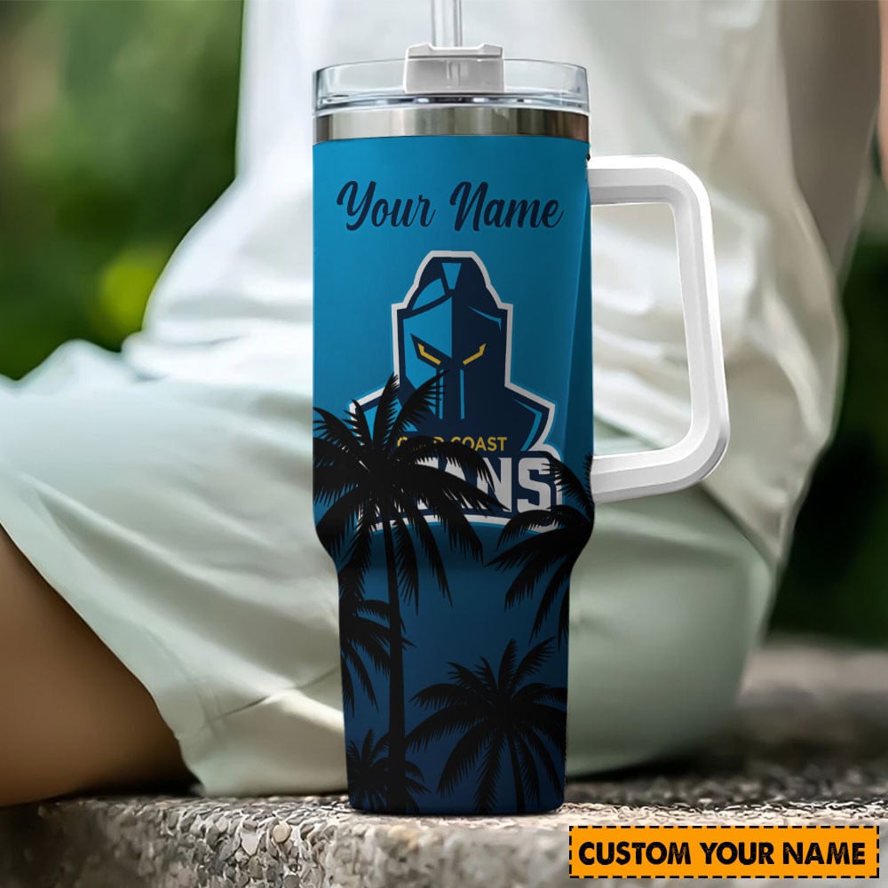 Gold Coast Titans NRL Custom Stanley Quencher 40oz Stainless Steel Tumbler With Handle