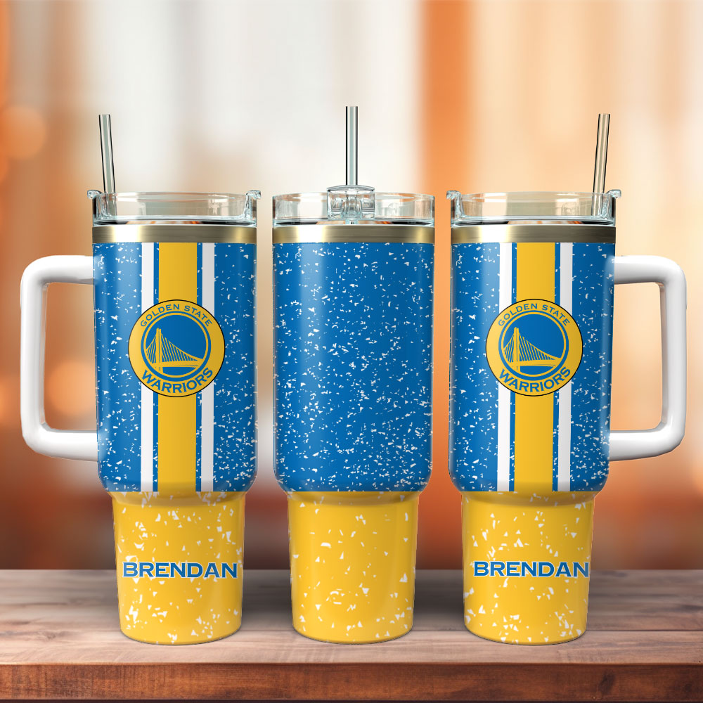 Golden State Warriors Basketball NBA Sport Custom Stanley Quencher 40oz Stainless Steel Tumbler With Handle