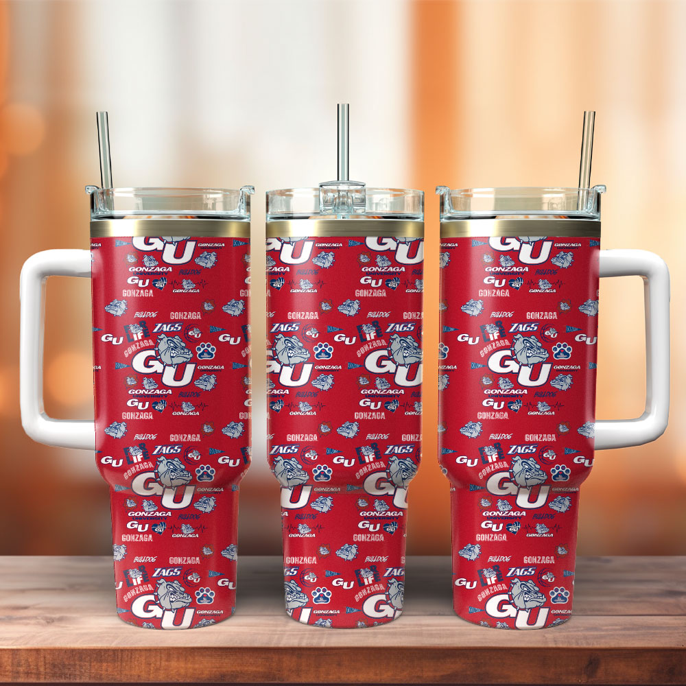 Gonzaga Bulldogs NCAA Sport Custom Stanley Quencher 40oz Stainless Steel Tumbler With Handle