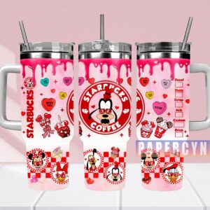 Goofy Custom Stanley Quencher 40oz Stainless Steel Tumbler With Handle