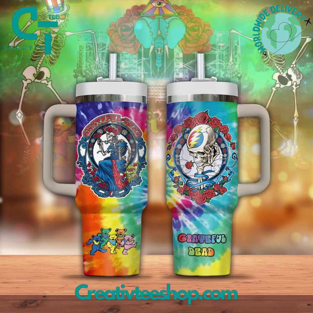 Grateful Dead Music Custom Stanley Quencher 40oz Stainless Steel Tumbler With Handle