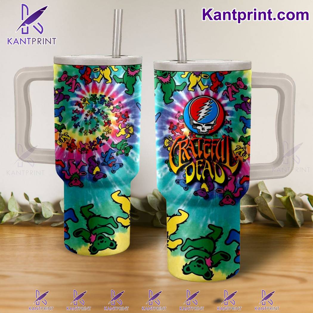 Grateful Dead Music Custom Stanley Quencher 40oz Stainless Steel Tumbler With Handle