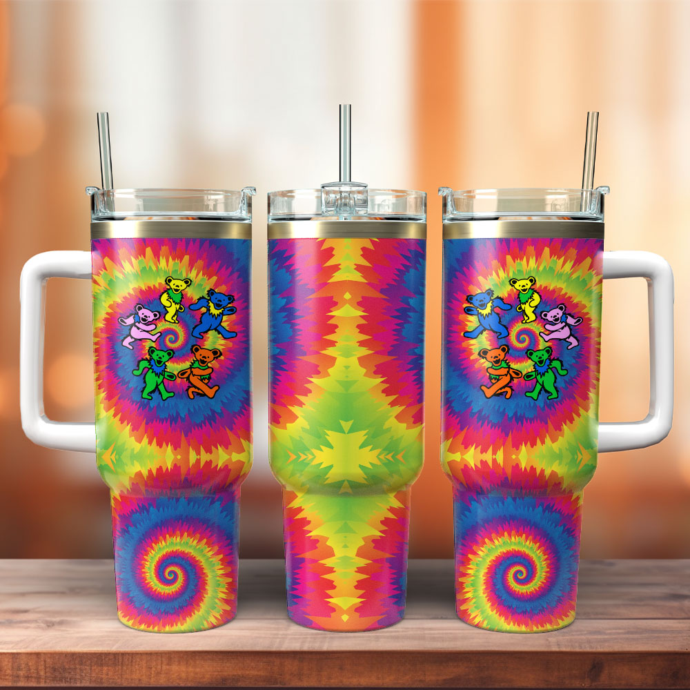 Grateful Dead Music Custom Stanley Quencher 40oz Stainless Steel Tumbler With Handle