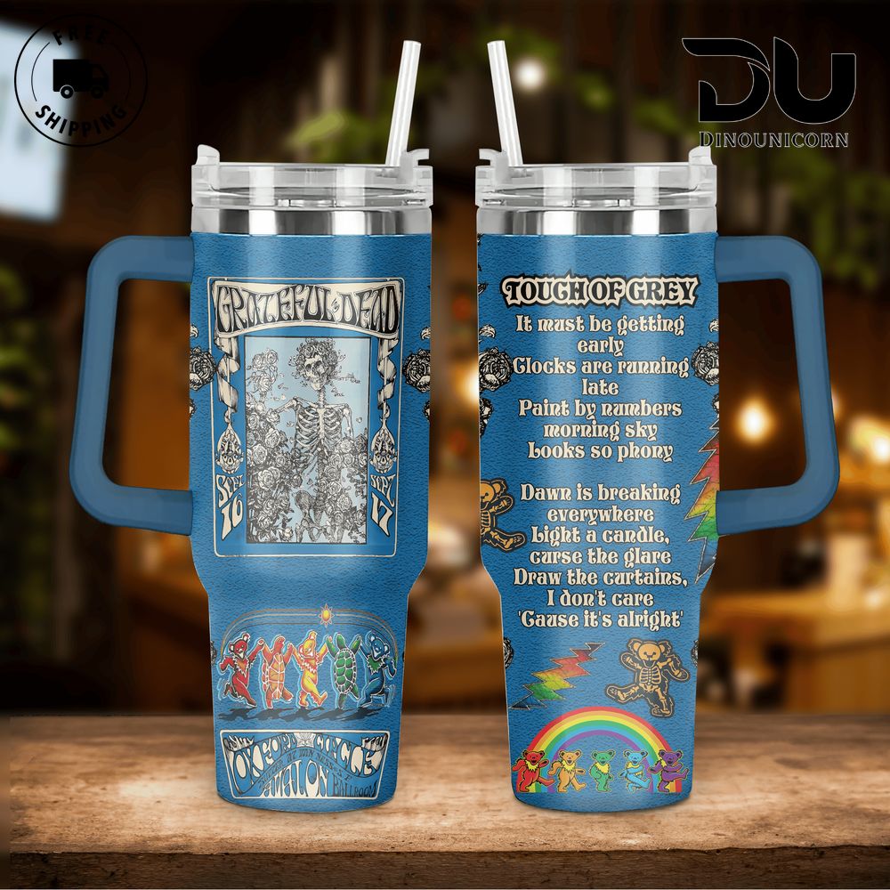 Grateful Dead Music Custom Stanley Quencher 40oz Stainless Steel Tumbler With Handle