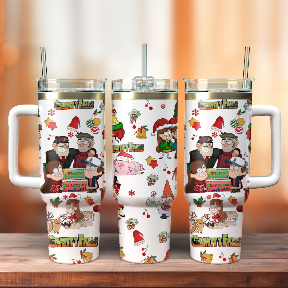 Gravity Falls TV Series Custom Stanley Quencher 40oz Stainless Steel Tumbler With Handle