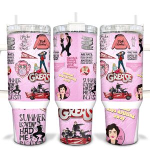 Grease Movies Custom Stanley Quencher 40oz Stainless Steel Tumbler With Handle