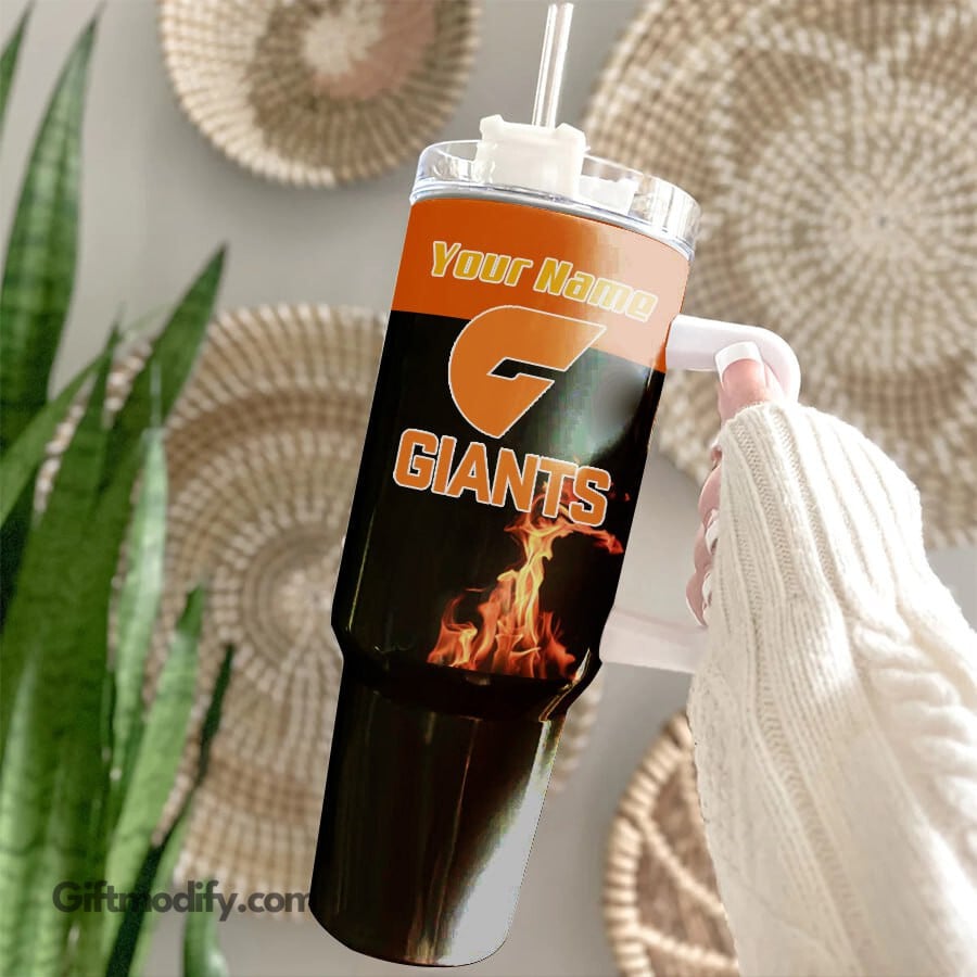 Greater Western Sydney Giants AFL Custom Stanley Quencher 40oz Stainless Steel Tumbler With Handle