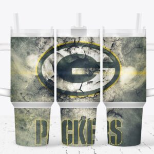 Green Bay Packers Football NFL Custom Stanley Quencher 40oz Stainless Steel Tumbler With Handle